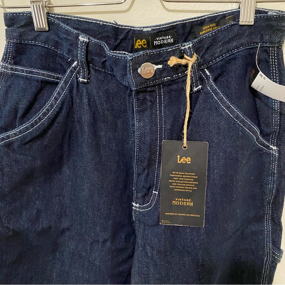 NWOT Lee Women's High Rise Dungaree Ankle Jeans Sz 28 Vintage - Picture 5 of 8